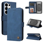 Custodia per telefono in pelle con bottone in metallo e motivo albero della vita Skin Feel, For Galaxy S26 FE 5G, For Samsung Galaxy S26+ 5G, For Samsung Galaxy S26 Edge 5G, For Samsung Galaxy S26 Ultra 5G