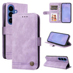 Custodia per telefono in pelle con bottone in metallo e motivo albero della vita Skin Feel, For Galaxy S26 FE 5G, For Samsung Galaxy S26+ 5G, For Samsung Galaxy S26 Edge 5G, For Samsung Galaxy S26 Ultra 5G