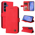 Custodia per telefono in pelle con bottone in metallo e motivo albero della vita Skin Feel, For Galaxy S26 FE 5G, For Samsung Galaxy S26+ 5G, For Samsung Galaxy S26 Edge 5G, For Samsung Galaxy S26 Ultra 5G