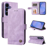 Custodia per telefono in pelle con bottone in metallo e motivo albero della vita Skin Feel, For Galaxy S26 FE 5G, For Samsung Galaxy S26+ 5G, For Samsung Galaxy S26 Edge 5G, For Samsung Galaxy S26 Ultra 5G