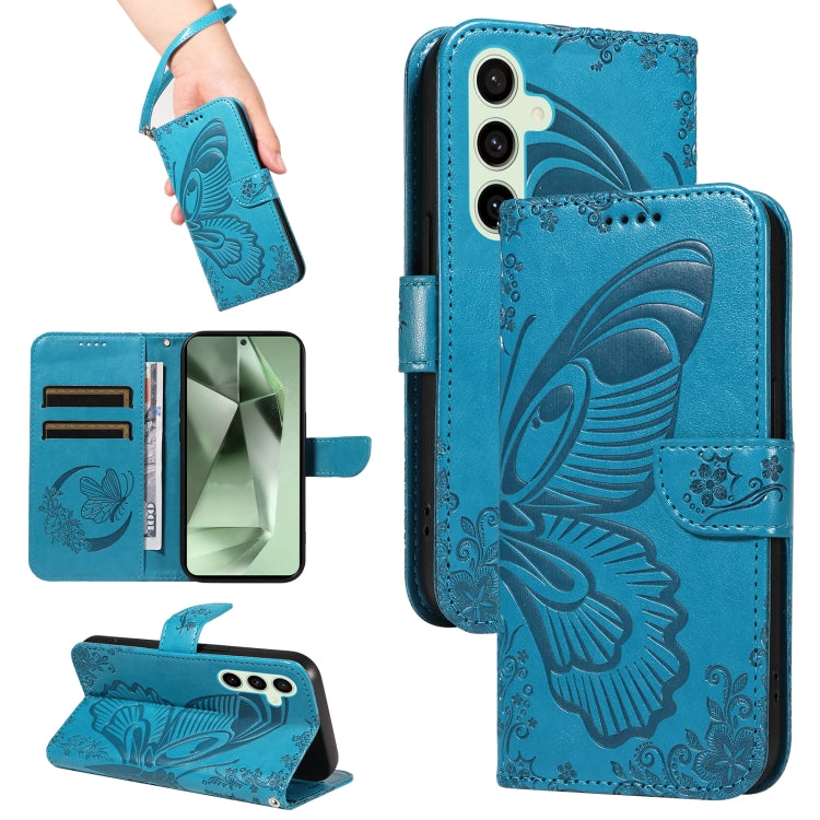 Custodia per telefono in pelle goffrata farfalla a coda di rondine, For Galaxy S25 Ultra 5G, For Galaxy S24 FE 5G