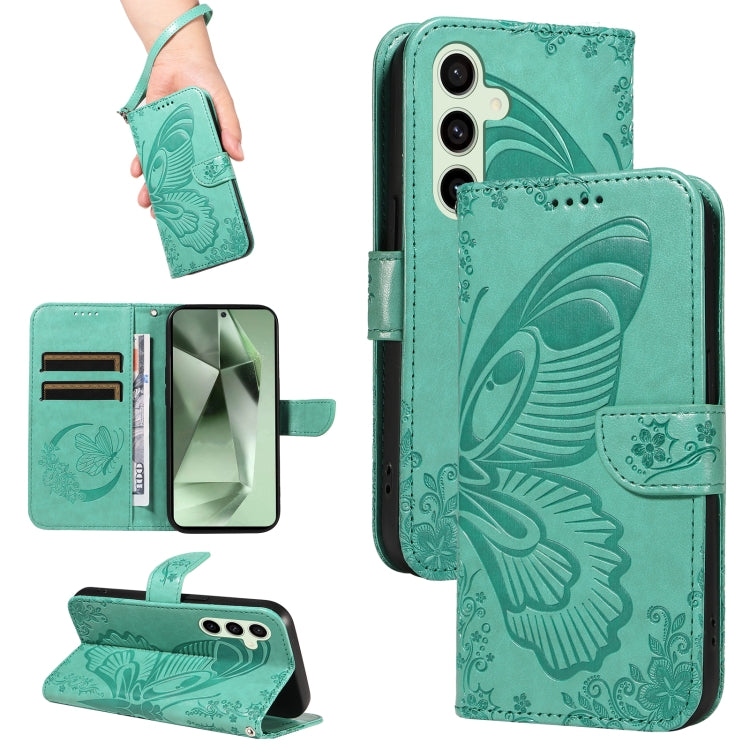 Custodia per telefono in pelle goffrata farfalla a coda di rondine, For Galaxy S25 Ultra 5G, For Galaxy S24 FE 5G