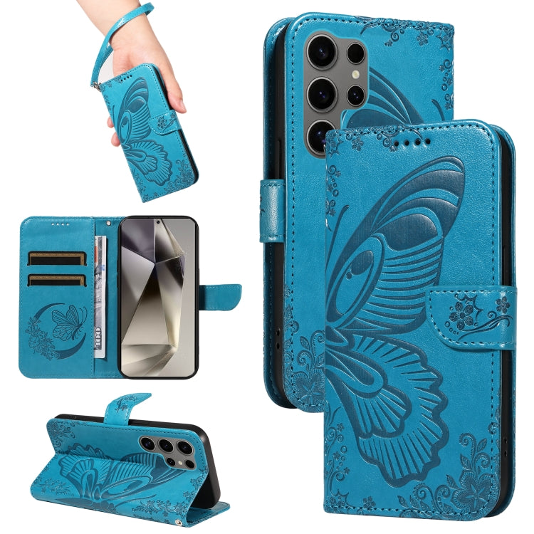 Custodia per telefono in pelle goffrata farfalla a coda di rondine, For Galaxy S25 Ultra 5G, For Galaxy S24 FE 5G