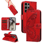 Custodia per telefono in pelle goffrata farfalla a coda di rondine, For Galaxy S25 Ultra 5G, For Galaxy S24 FE 5G