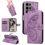 Custodia per telefono in pelle goffrata farfalla a coda di rondine, For Galaxy S25 Ultra 5G, For Galaxy S24 FE 5G