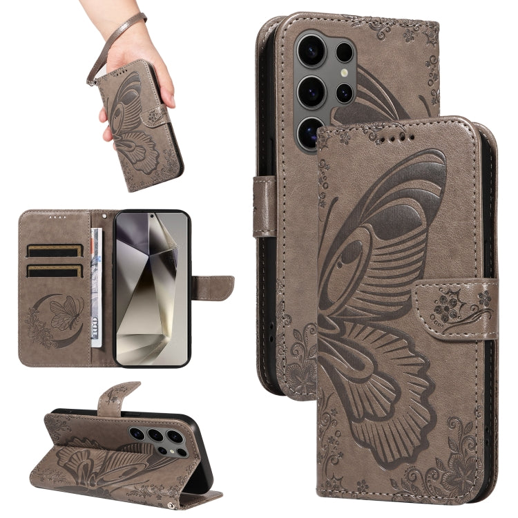 Custodia per telefono in pelle goffrata farfalla a coda di rondine, For Galaxy S25 Ultra 5G, For Galaxy S24 FE 5G