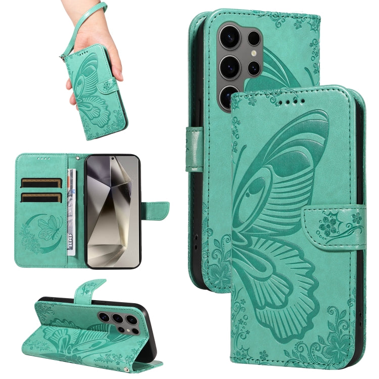 Custodia per telefono in pelle goffrata farfalla a coda di rondine, For Galaxy S25 Ultra 5G, For Galaxy S24 FE 5G