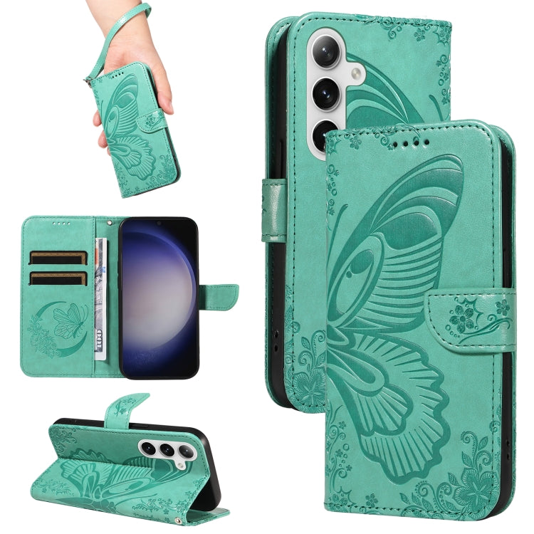 Custodia per telefono in pelle goffrata farfalla a coda di rondine, For Galaxy S26 5G, For Galaxy S25 FE 5G, For Galaxy S25 / S24 5G, For Galaxy S25+ / S24+ 5G