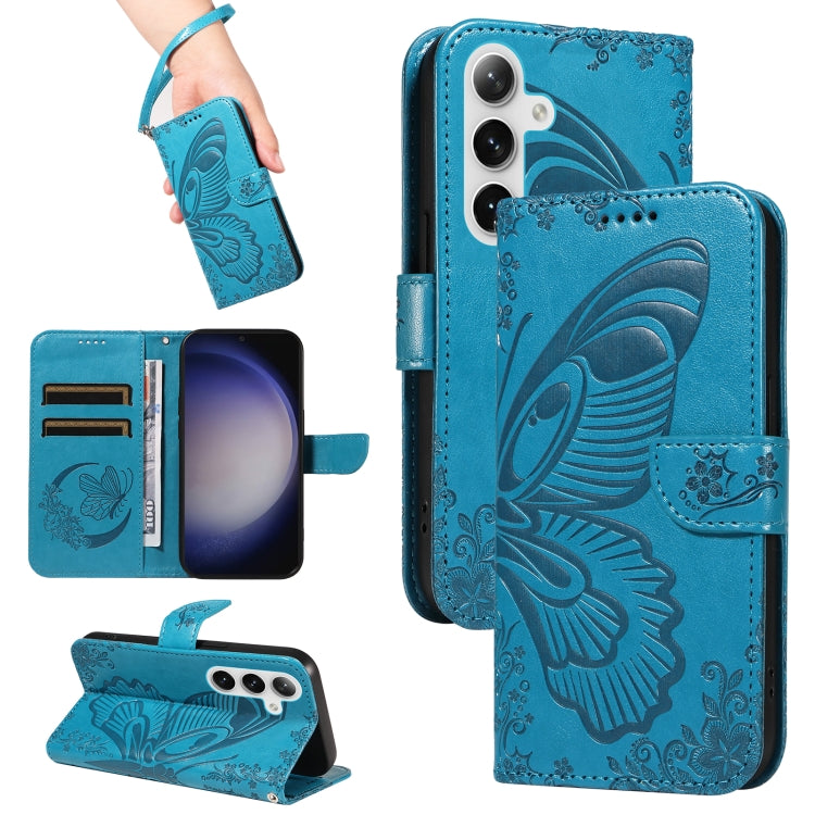 Custodia per telefono in pelle goffrata farfalla a coda di rondine, For Galaxy S26 5G, For Galaxy S25 FE 5G, For Galaxy S25 / S24 5G, For Galaxy S25+ / S24+ 5G