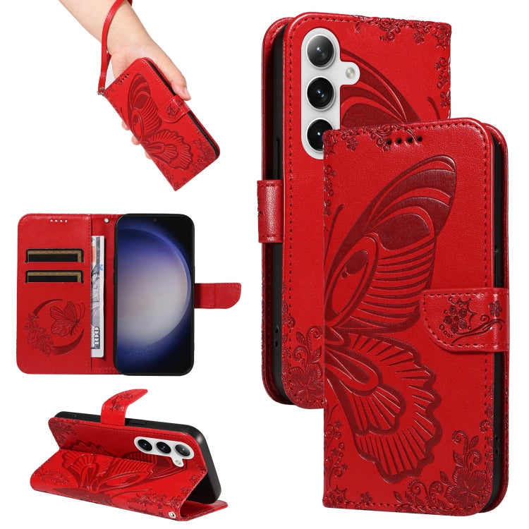 Custodia per telefono in pelle goffrata farfalla a coda di rondine, For Galaxy S26 5G, For Galaxy S25 FE 5G, For Galaxy S25 / S24 5G, For Galaxy S25+ / S24+ 5G