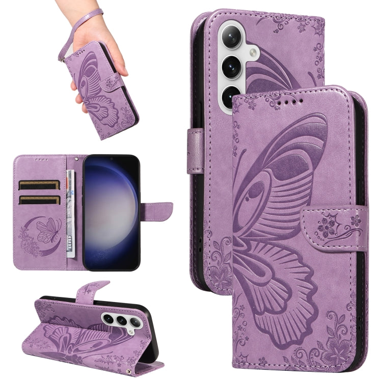 Custodia per telefono in pelle goffrata farfalla a coda di rondine, For Galaxy S26 5G, For Galaxy S25 FE 5G, For Galaxy S25 / S24 5G, For Galaxy S25+ / S24+ 5G