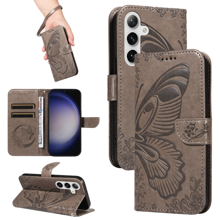 Custodia per telefono in pelle goffrata farfalla a coda di rondine, For Galaxy S26 5G, For Galaxy S25 FE 5G, For Galaxy S25 / S24 5G, For Galaxy S25+ / S24+ 5G
