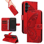 Custodia per telefono in pelle goffrata farfalla a coda di rondine, For Galaxy S26 5G, For Galaxy S25 FE 5G, For Galaxy S25 / S24 5G, For Galaxy S25+ / S24+ 5G