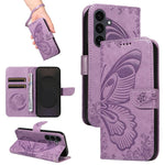 Custodia per telefono in pelle goffrata farfalla a coda di rondine, For Galaxy S26 5G, For Galaxy S25 FE 5G, For Galaxy S25 / S24 5G, For Galaxy S25+ / S24+ 5G