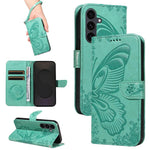 Custodia per telefono in pelle goffrata farfalla a coda di rondine, For Galaxy S26 5G, For Galaxy S25 FE 5G, For Galaxy S25 / S24 5G, For Galaxy S25+ / S24+ 5G