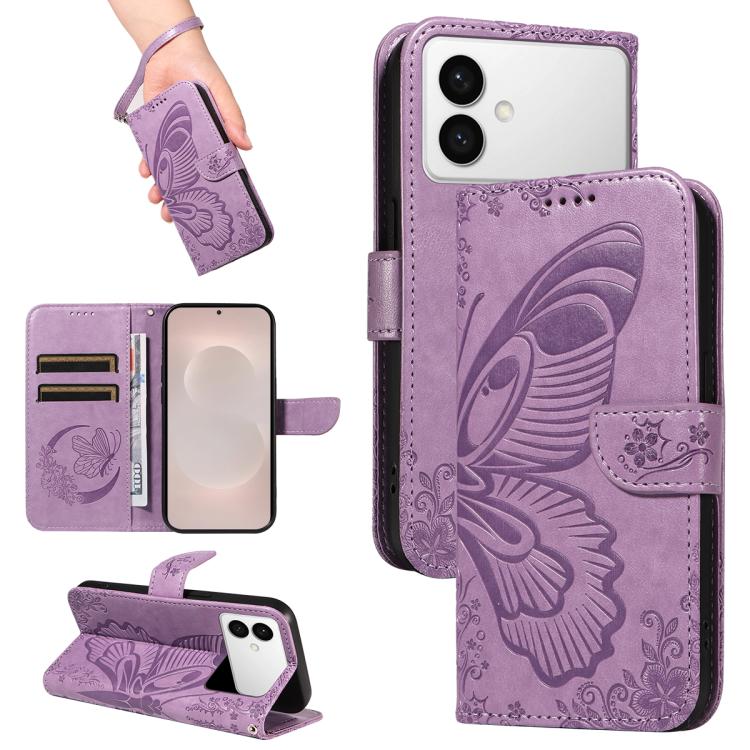 Custodia per telefono in pelle goffrata farfalla a coda di rondine, For Galaxy S26 FE 5G, For Galaxy S26+ 5G, For Galaxy S26 Edge 5G, For Galaxy S26 Ultra 5G