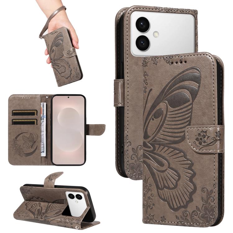 Custodia per telefono in pelle goffrata farfalla a coda di rondine, For Galaxy S26 FE 5G, For Galaxy S26+ 5G, For Galaxy S26 Edge 5G, For Galaxy S26 Ultra 5G