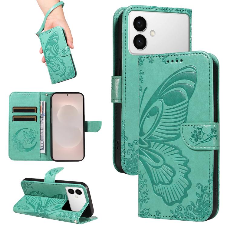 Custodia per telefono in pelle goffrata farfalla a coda di rondine, For Galaxy S26 FE 5G, For Galaxy S26+ 5G, For Galaxy S26 Edge 5G, For Galaxy S26 Ultra 5G