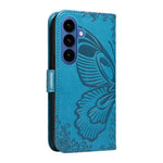 Custodia per telefono in pelle goffrata farfalla a coda di rondine, For Galaxy S26 5G, For Galaxy S25 FE 5G, For Galaxy S25 / S24 5G, For Galaxy S25+ / S24+ 5G