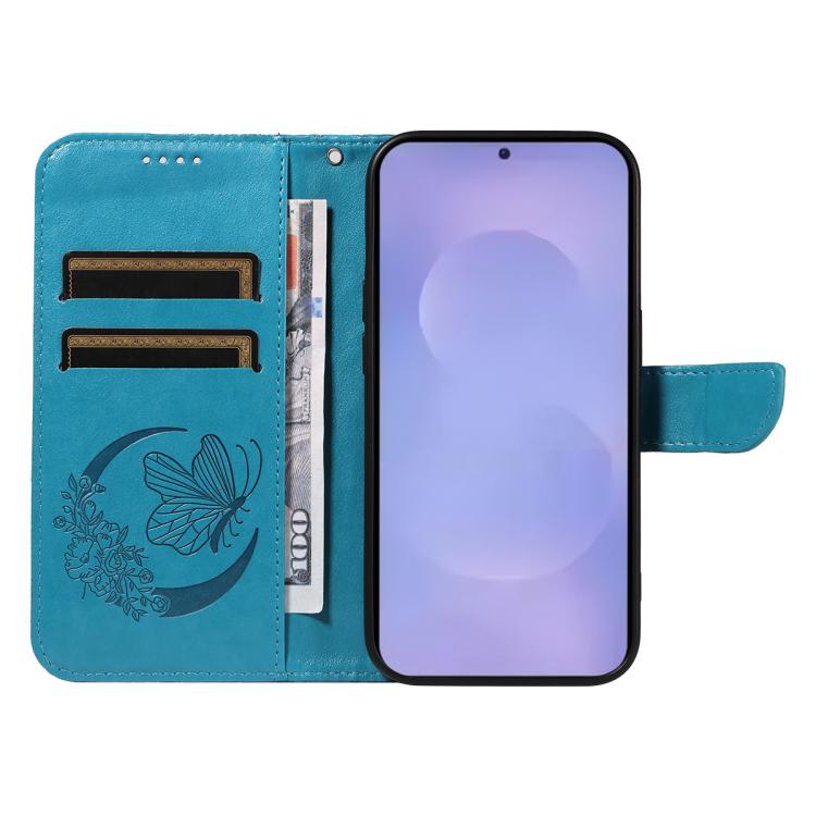 Custodia per telefono in pelle goffrata farfalla a coda di rondine, For Galaxy S26 5G, For Galaxy S25 FE 5G, For Galaxy S25 / S24 5G, For Galaxy S25+ / S24+ 5G