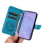 Custodia per telefono in pelle goffrata farfalla a coda di rondine, For Galaxy S26 5G, For Galaxy S25 FE 5G, For Galaxy S25 / S24 5G, For Galaxy S25+ / S24+ 5G