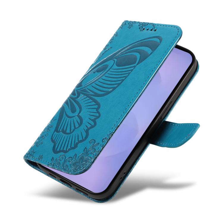 Custodia per telefono in pelle goffrata farfalla a coda di rondine, For Galaxy S26 5G, For Galaxy S25 FE 5G, For Galaxy S25 / S24 5G, For Galaxy S25+ / S24+ 5G