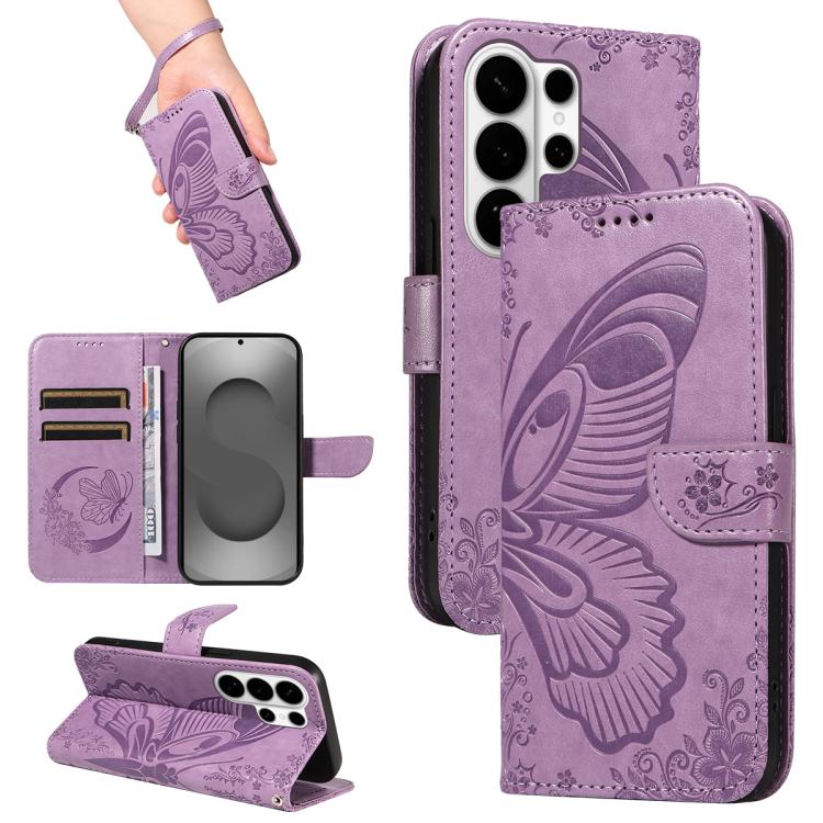 Custodia per telefono in pelle goffrata farfalla a coda di rondine, For Galaxy S26 FE 5G, For Galaxy S26+ 5G, For Galaxy S26 Edge 5G, For Galaxy S26 Ultra 5G