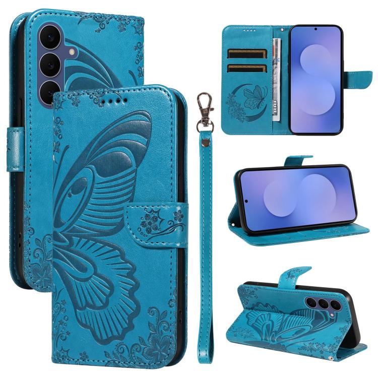 Custodia per telefono in pelle goffrata farfalla a coda di rondine, For Galaxy S26 FE 5G, For Galaxy S26+ 5G, For Galaxy S26 Edge 5G, For Galaxy S26 Ultra 5G