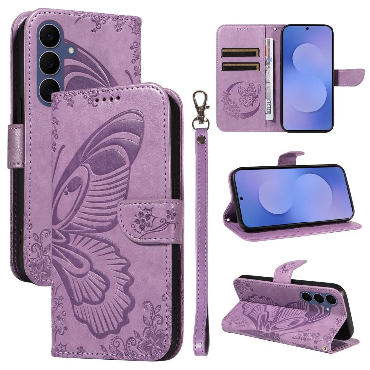 Custodia per telefono in pelle goffrata farfalla a coda di rondine, For Galaxy S26 FE 5G, For Galaxy S26+ 5G, For Galaxy S26 Edge 5G, For Galaxy S26 Ultra 5G