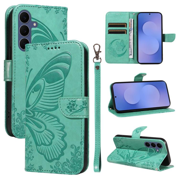 Custodia per telefono in pelle goffrata farfalla a coda di rondine, For Galaxy S26 FE 5G, For Galaxy S26+ 5G, For Galaxy S26 Edge 5G, For Galaxy S26 Ultra 5G