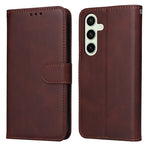 Custodia per telefono con flip in pelle di vitello con texture classica, For Galaxy S25 Ultra 5G, For Galaxy S24 FE 5G