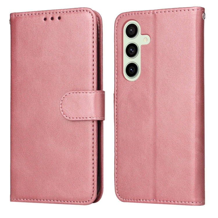 Custodia per telefono con flip in pelle di vitello con texture classica, For Galaxy S25 Ultra 5G, For Galaxy S24 FE 5G