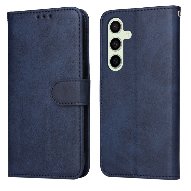 Custodia per telefono con flip in pelle di vitello con texture classica, For Galaxy S25 Ultra 5G, For Galaxy S24 FE 5G