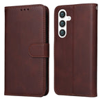 Custodia per telefono con flip in pelle di vitello con texture classica, For Galaxy S26 5G, For Galaxy S25 Edge 5G, For Galaxy S25 5G, For Galaxy S25+ 5G