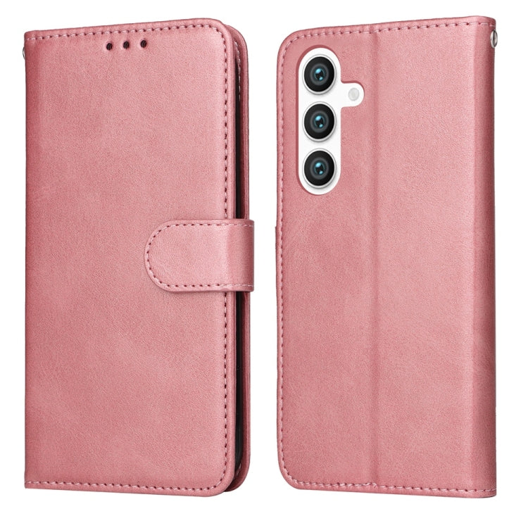 Custodia per telefono con flip in pelle di vitello con texture classica, For Galaxy S26 5G, For Galaxy S25 Edge 5G, For Galaxy S25 5G, For Galaxy S25+ 5G