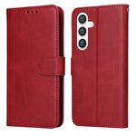 Custodia per telefono con flip in pelle di vitello con texture classica, For Galaxy S26 5G, For Galaxy S25 Edge 5G, For Galaxy S25 5G, For Galaxy S25+ 5G