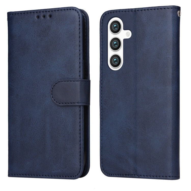 Custodia per telefono con flip in pelle di vitello con texture classica, For Galaxy S26 5G, For Galaxy S25 Edge 5G, For Galaxy S25 5G, For Galaxy S25+ 5G