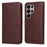 Custodia per telefono con flip in pelle di vitello con texture classica, For Galaxy S25 Ultra 5G, For Galaxy S24 FE 5G