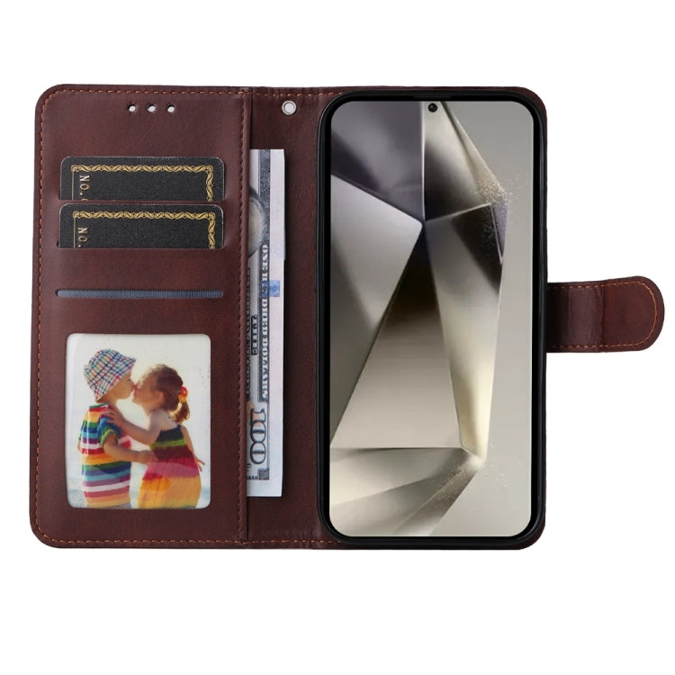 Custodia per telefono con flip in pelle di vitello con texture classica, For Galaxy S25 Ultra 5G, For Galaxy S24 FE 5G