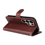 Custodia per telefono con flip in pelle di vitello con texture classica, For Galaxy S25 Ultra 5G, For Galaxy S24 FE 5G