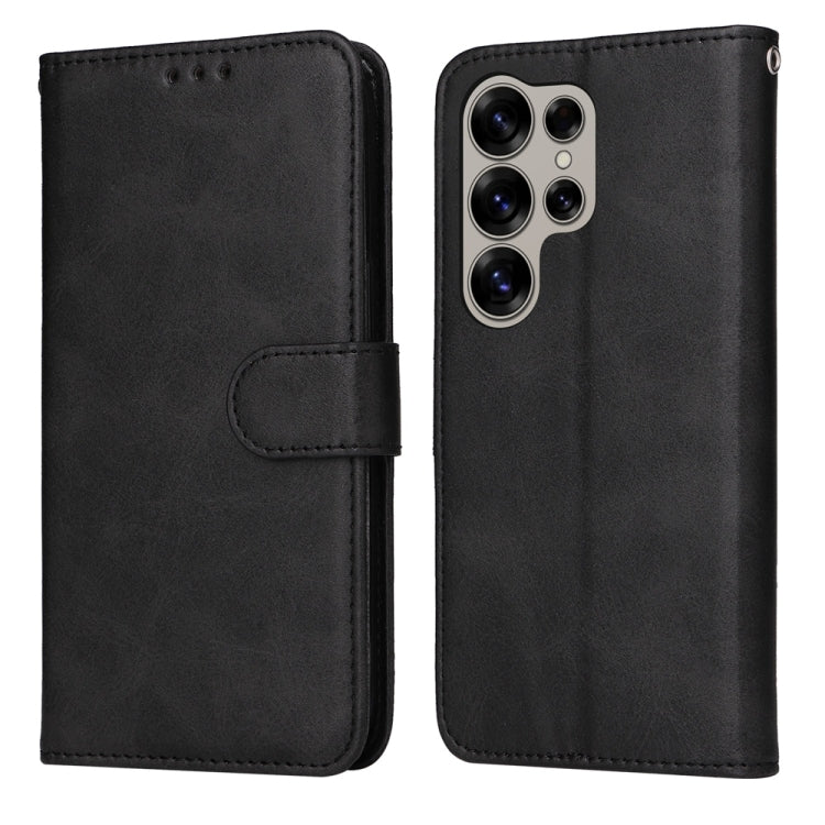 Custodia per telefono con flip in pelle di vitello con texture classica, For Galaxy S25 Ultra 5G, For Galaxy S24 FE 5G