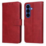 Custodia per telefono con flip in pelle di vitello con texture classica, For Galaxy S26 5G, For Galaxy S25 Edge 5G, For Galaxy S25 5G, For Galaxy S25+ 5G