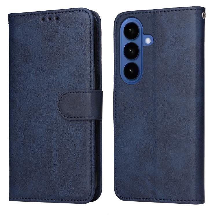 Custodia per telefono con flip in pelle di vitello con texture classica, For Galaxy S26 5G, For Galaxy S25 Edge 5G, For Galaxy S25 5G, For Galaxy S25+ 5G