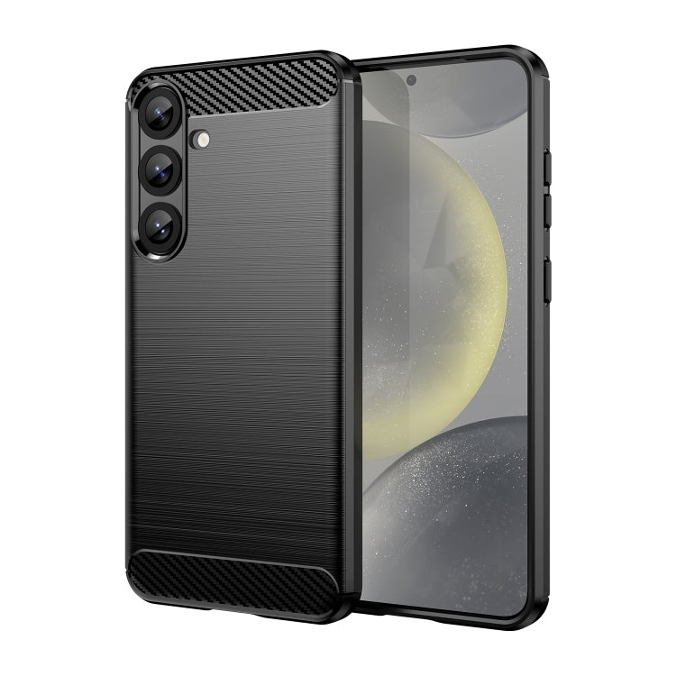 Custodia per telefono in TPU con texture spazzolata in fibra di carbonio, For Galaxy S26 FE 5G, For Samsung Galaxy S26+ 5G, For Samsung Galaxy S26 Edge 5G, For Samsung Galaxy S26 Ultra 5G, For Samsung Galaxy S25 FE 5G, For Samsung Galaxy S25 Edge 5G   ...