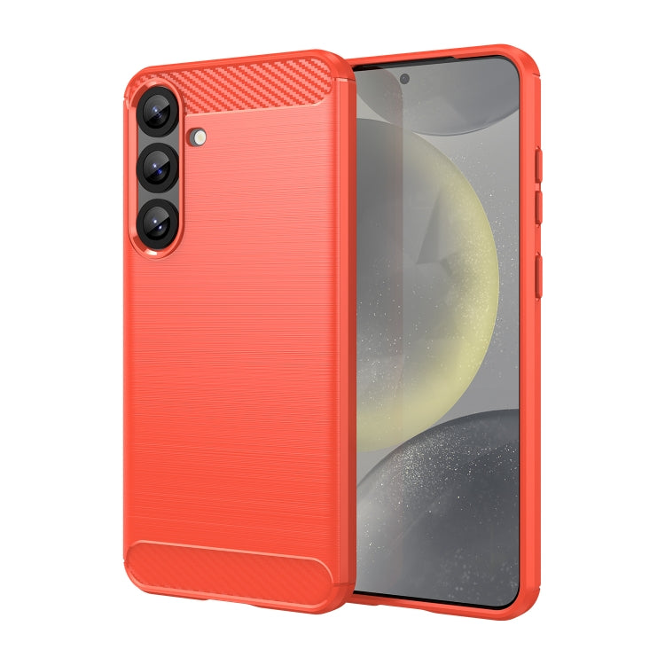 Custodia per telefono in TPU con texture spazzolata in fibra di carbonio, For Galaxy S26 FE 5G, For Samsung Galaxy S26+ 5G, For Samsung Galaxy S26 Edge 5G, For Samsung Galaxy S26 Ultra 5G, For Samsung Galaxy S25 FE 5G, For Samsung Galaxy S25 Edge 5G   ...