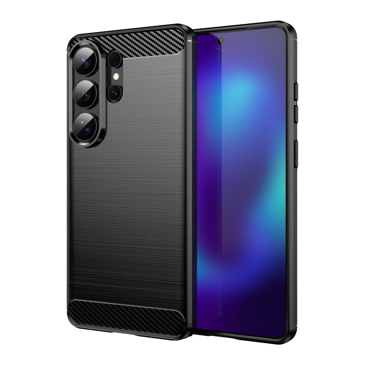 Custodia per telefono in TPU con texture spazzolata in fibra di carbonio, For Galaxy S26 FE 5G, For Samsung Galaxy S26+ 5G, For Samsung Galaxy S26 Edge 5G, For Samsung Galaxy S26 Ultra 5G, For Samsung Galaxy S25 FE 5G, For Samsung Galaxy S25 Edge 5G   ...