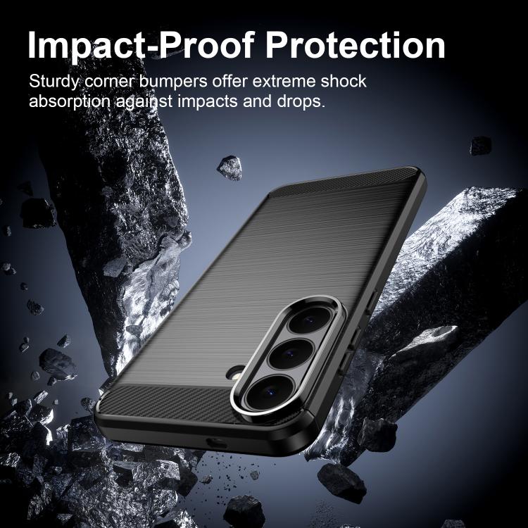 Custodia per telefono in TPU con texture spazzolata in fibra di carbonio, For Galaxy S26 FE 5G, For Samsung Galaxy S26+ 5G, For Samsung Galaxy S26 Edge 5G, For Samsung Galaxy S26 Ultra 5G, For Samsung Galaxy S25 FE 5G, For Samsung Galaxy S25 Edge 5G   ...