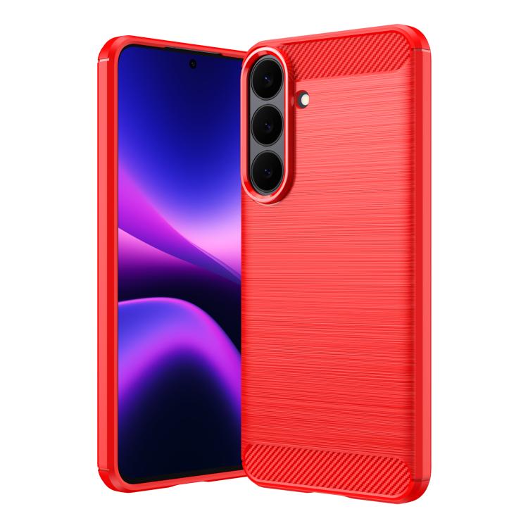 Custodia per telefono in TPU con texture spazzolata in fibra di carbonio, For Galaxy S26 FE 5G, For Samsung Galaxy S26+ 5G, For Samsung Galaxy S26 Edge 5G, For Samsung Galaxy S26 Ultra 5G, For Samsung Galaxy S25 FE 5G, For Samsung Galaxy S25 Edge 5G   ...