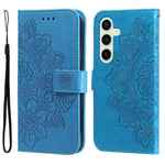 Custodia per telefono in pelle con stampa di fiori a sette petali, For Galaxy S25 Ultra 5G, For Galaxy S24 FE 5G