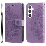 Custodia per telefono in pelle con stampa di fiori a sette petali, For Galaxy S26 5G, For Galaxy S25 Edge 5G, For Galaxy S25 5G, For Galaxy S25+ 5G